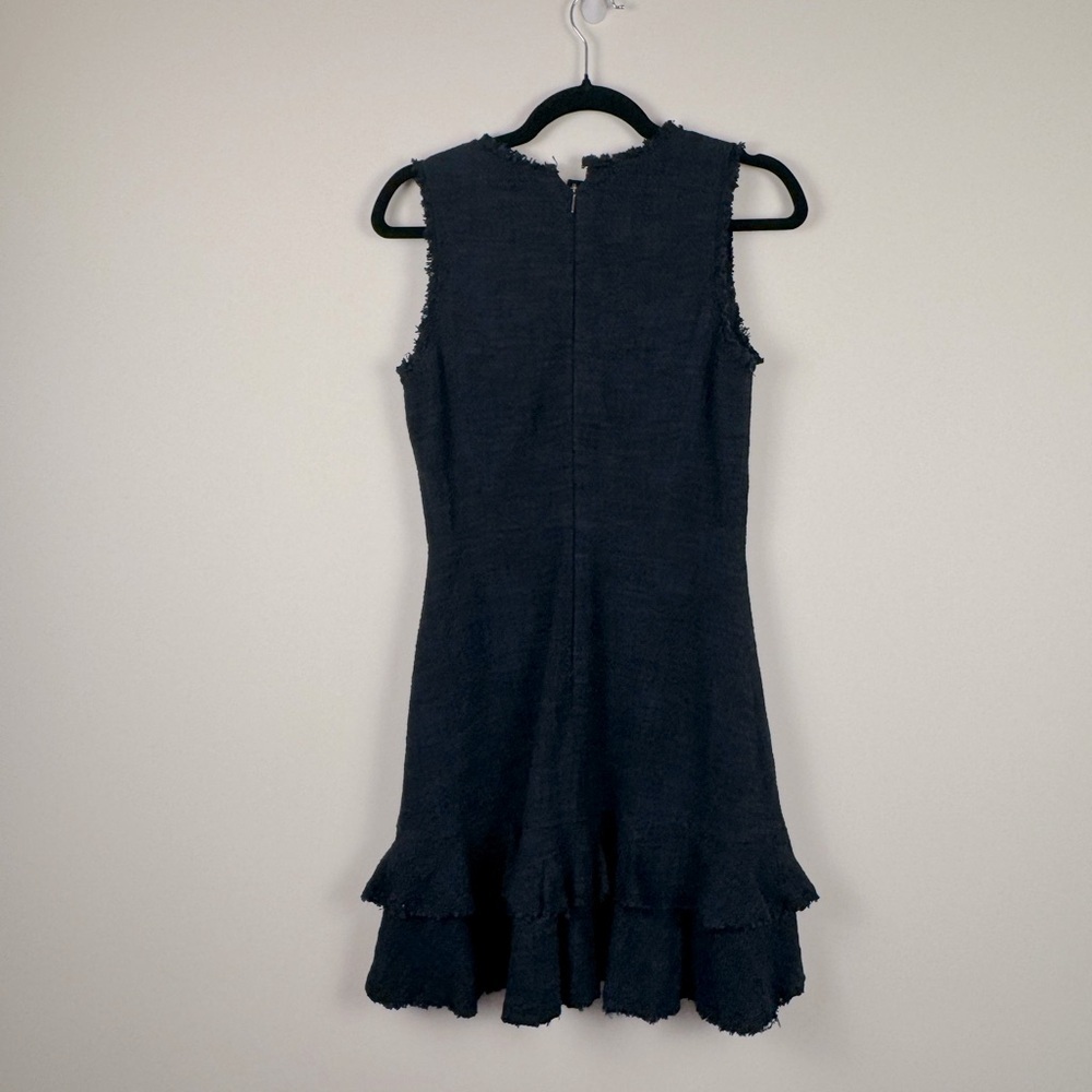 Rebecca Taylor Ruffle Hem Tweed Dress Size 4 - Picture 6 of 8